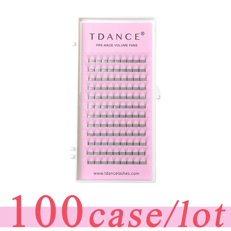 TDANCE, 100 шт./лот, для наращивания ресниц, короткий стержень, 0,07, 0,10 мм, толщина, высокое качество, предварительно обработанные объемные ресницы, для наращивания ресниц