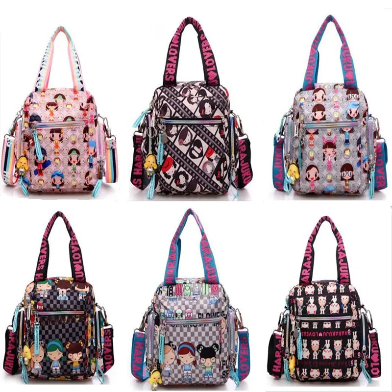 newharajuku doll key chain waterproof nylon handbag ladies bag one shoulder cartoon bolsos cross body bags handbags mother bag free global shipping