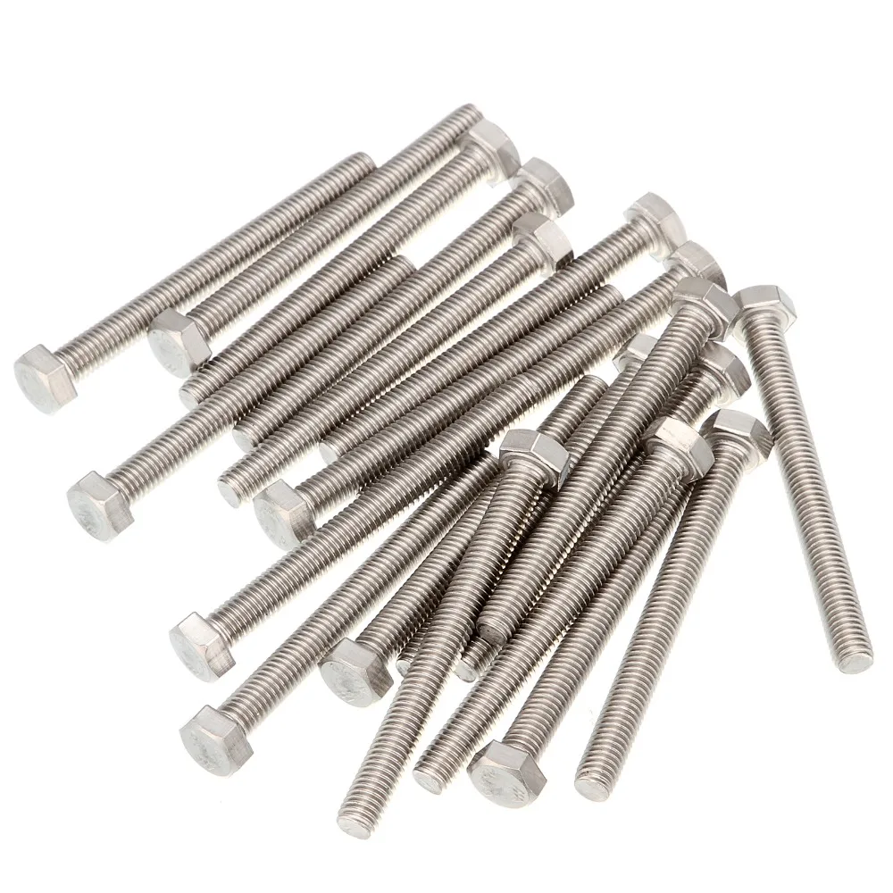 25pcs304 винты с шестигранной головкой из нержавеющей стали M5X8/10/12/16/18/20/25/30/35