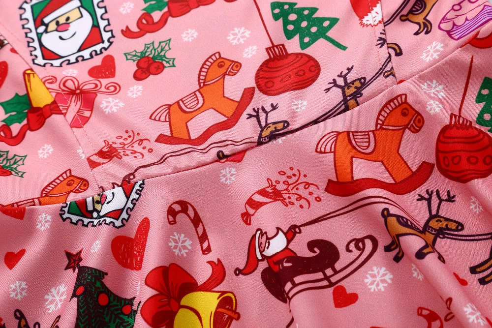 

Girls Long Sleeve Christmas Santa Casual Dress