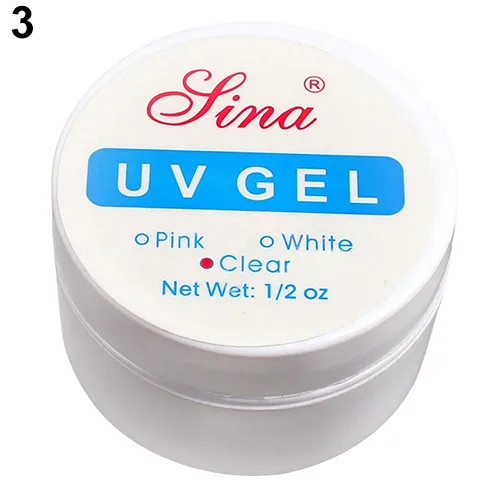 3 clear Новинка, 3 цвета, розовый/белый/прозрачный, УФ гель для наращивания ногтей, гель для маникюра ND157#, клей для наращивания ногтей - Цвет: 3 clear