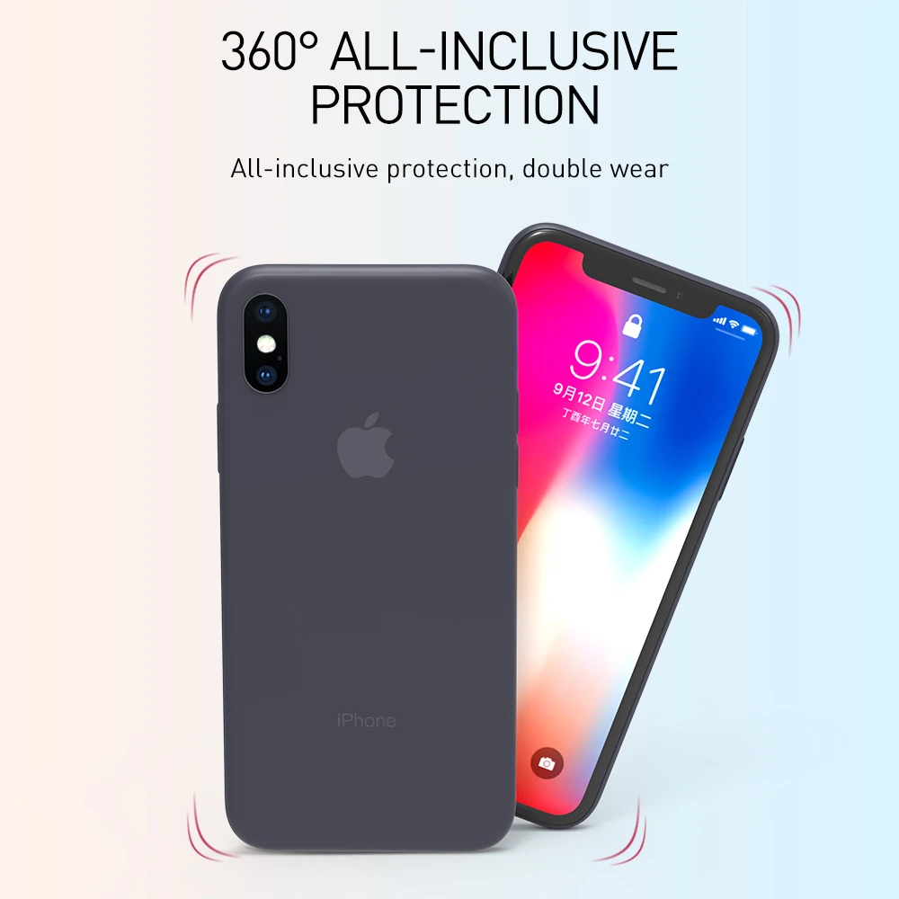 KEYSION 0.45mm Ultra-thin Phone Case for iPhone XS Max Micro-matte soft TPU silicone anti-slip Back Cover XR X |