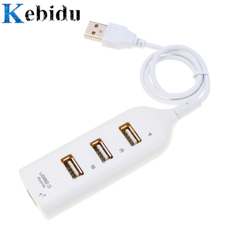 Kebidu Mini 4 порта USB HUB 2 0 высокоскоростной разветвитель адаптер с кабелем компьютера