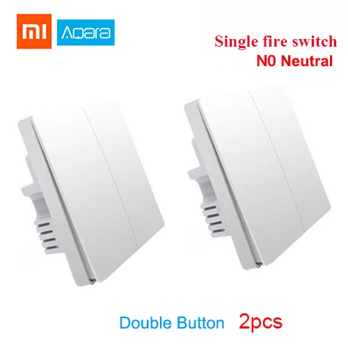 2pcs wall switch 2 Xiaomi Aqara, дверной концентратор, датчик движения, Aqara шлюз, настенный беспроводной переключатель, датчик температуры и влажности, домашний комплект - Цвет: 2pcs wall switch 2