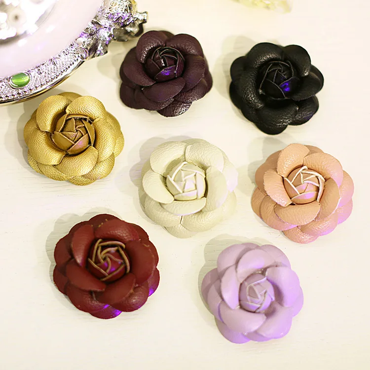 5 шт. в партии чехол для сотового телефона DIY искусственная кожа Камелия цветок