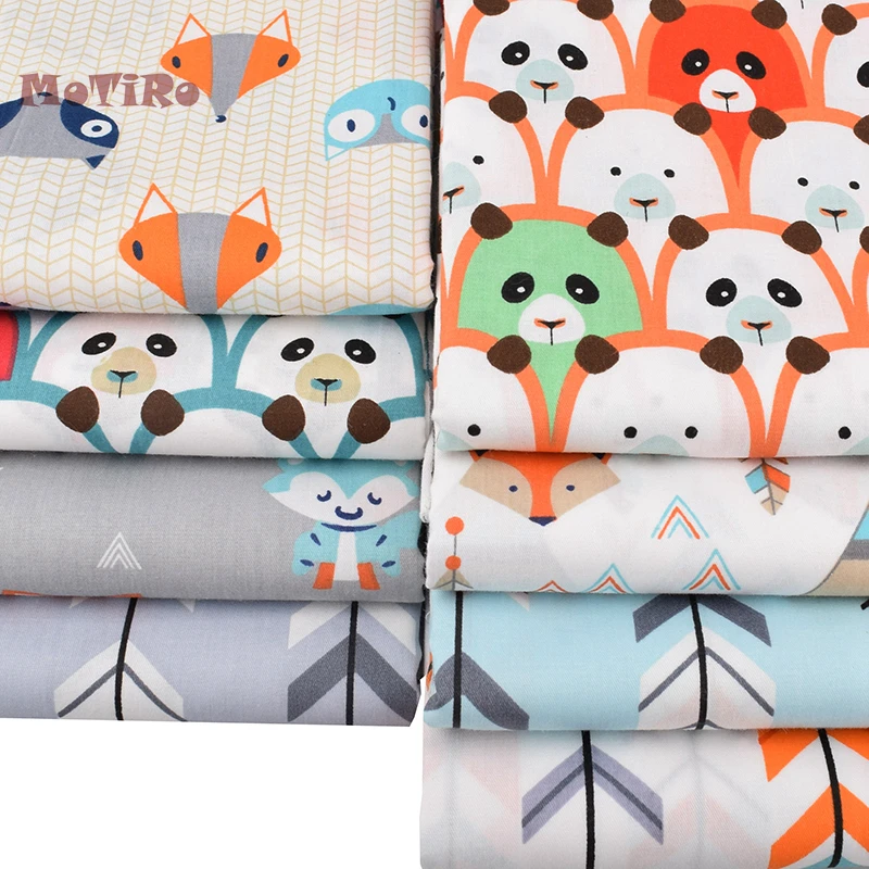 MoTiRo полуметровая ткань набивная саржевая хлопковая мультяшный рисунок Панда и