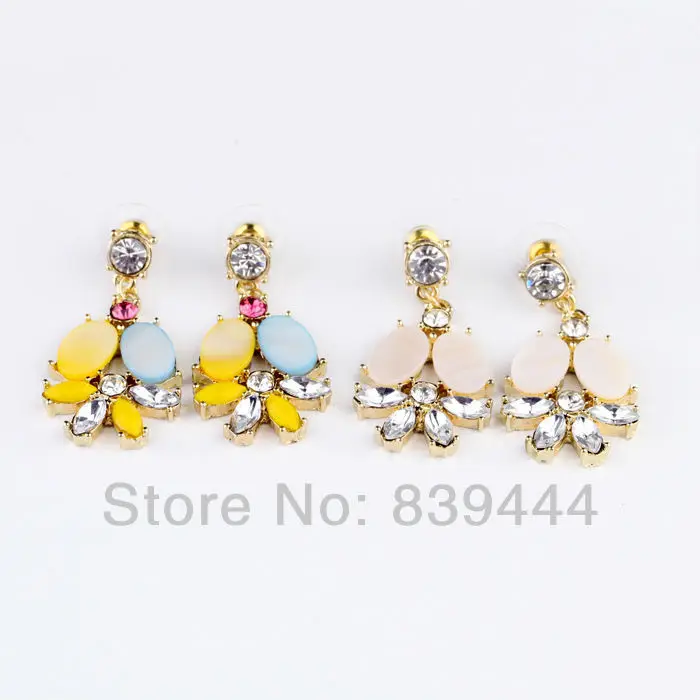 Шикарные ювелирные изделия золотого цвета многоцветные стеклянные серьги