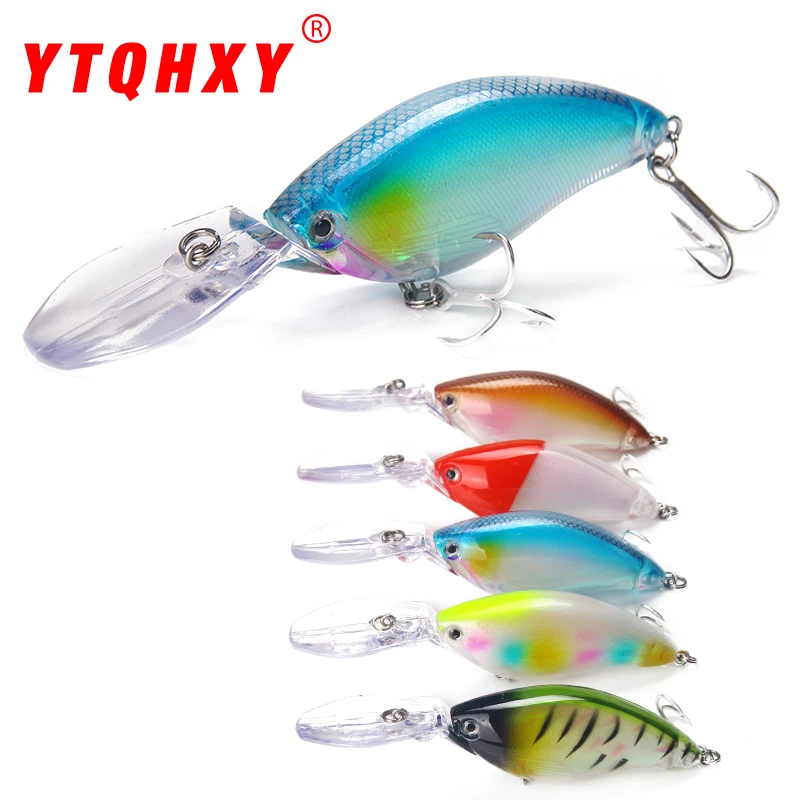 YTQHXY плавающие Глубокий Дайвинг Crankbait прикормы 17 8g/70 мм воблеры с 6 # качественные