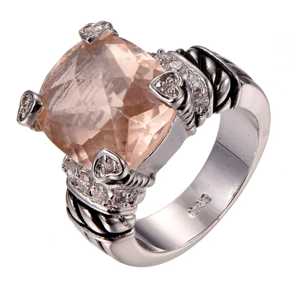 Кольцо из серебра 925 пробы с морганитом 6 7 8 9 10 F1290|ring size|ring size 6designer ring |