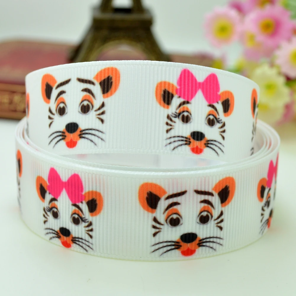 DUWES 7/8 &quot22 мм 2 5 10 50 ярдов Единорог Тигр Корова Жираф мультфильм печатных grosgrain