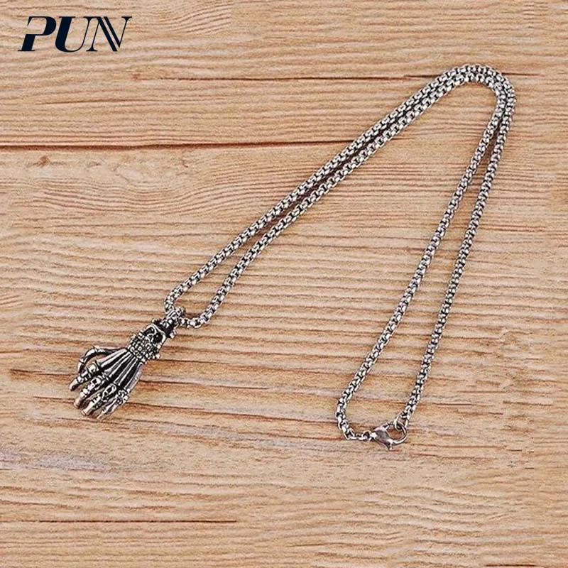PUN ghost wolf tooth skull devil ожерелье подвеска в готическом стиле персонализированная