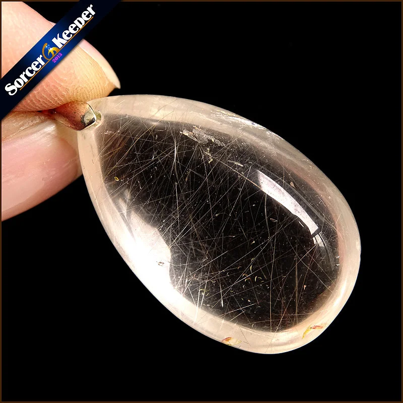 Натуральные камни Рутиловый Кварц подвеска волосы кристалл ожерелье