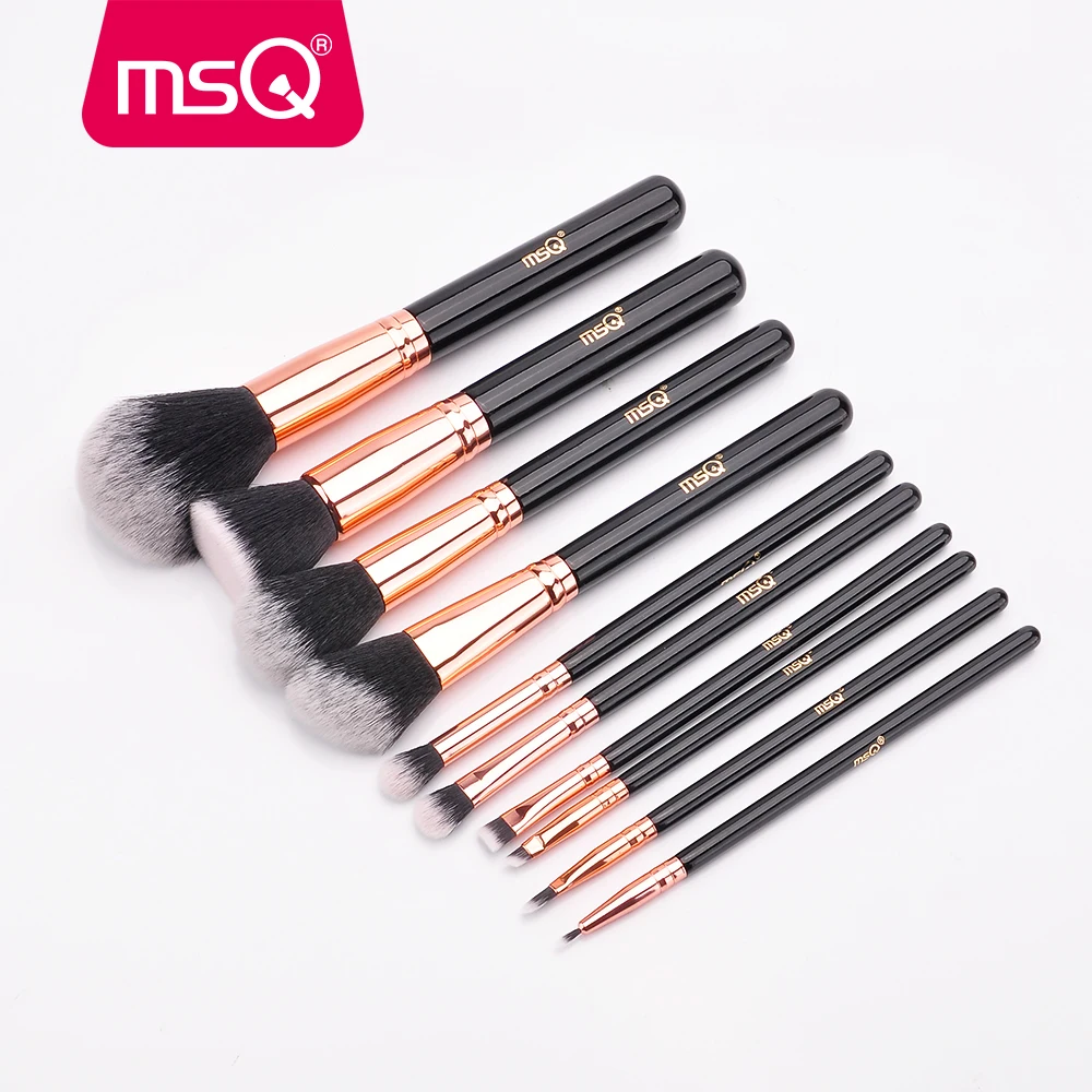 MSQ 10 шт. кисти для макияжа розового золота нанесения основы растушевки румян