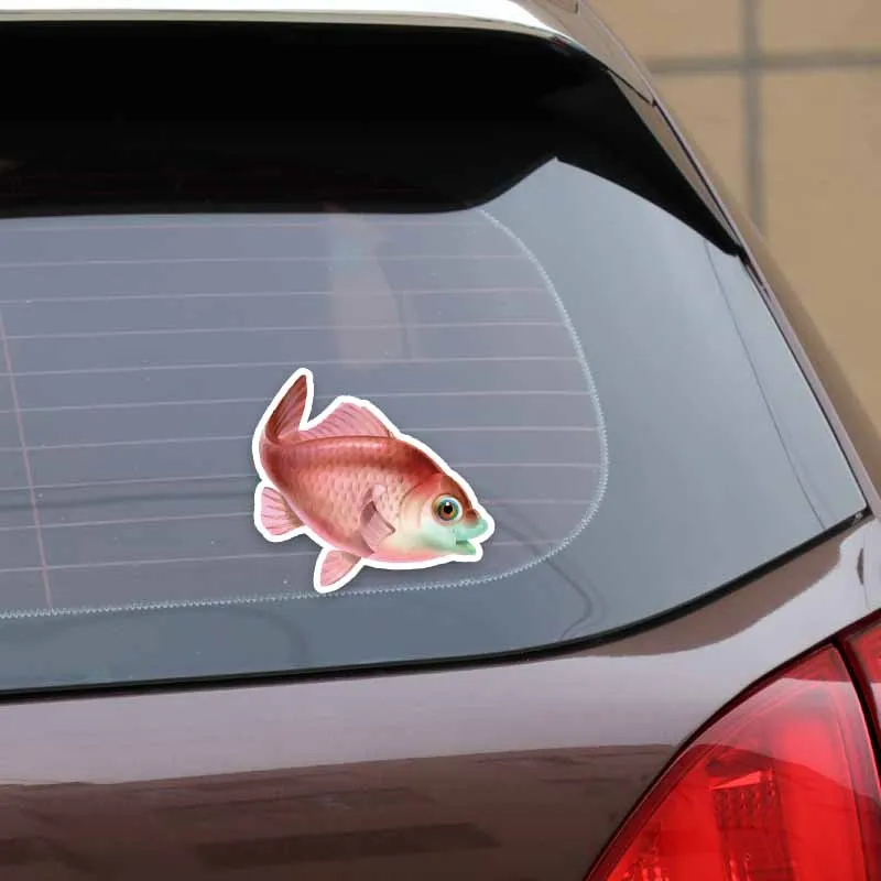 YJZT 13.3CM*12.3CM Interesting Animal Fish PVC Decal Car Exterior Accessories Sticker 5-0302 | Автомобили и мотоциклы