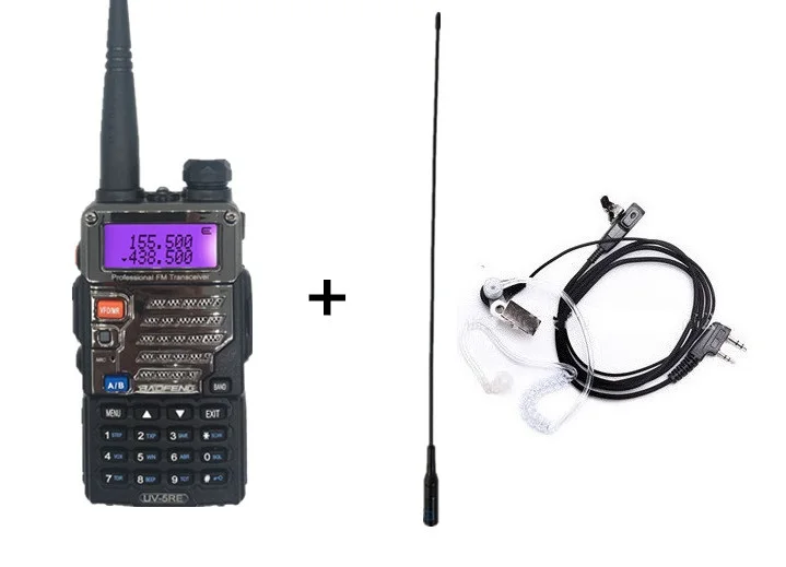 add earpiece antenna BAOFENG UV-5RE портативная рация радио Amador UHF VHF морская Портативная радиостанция HF трансивер сканер UV 5R Woki Toki - Цвет: add earpiece antenna