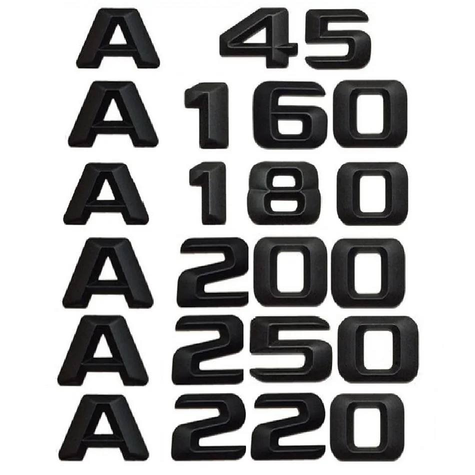 3D матовая черная Автомобильная эмблема W177 W176 A180 A200 A45 A160 A250 CLA стикер турбо звезда
