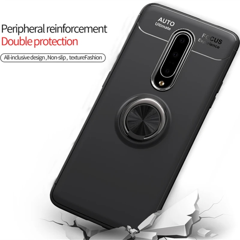 Для Oneplus 7 Pro Чехол кольцо на палец Магнитный кронштейн Мягкая силиконовая задняя