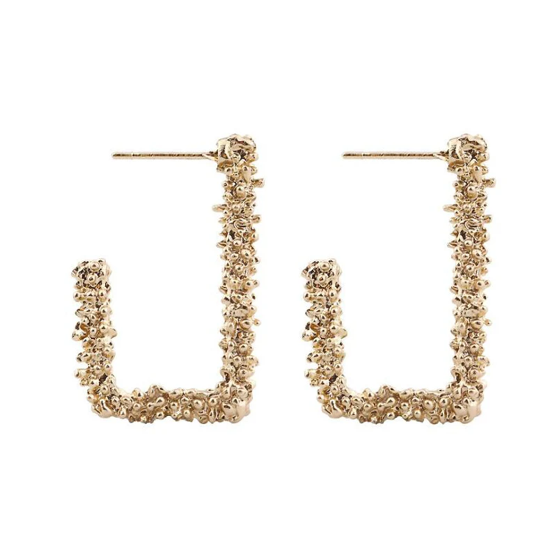 Geometric Statement Earrings Big For Women Gold Color Personality Stud Modern Jewelry brincos Unusual earrings | Украшения и