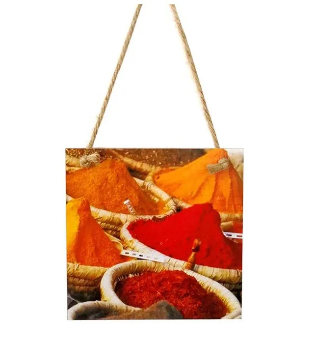 Деревянный знак квадратная подвесная доска порошок чили ингредиенты кухня