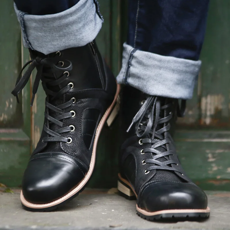 Мужские модные ботильоны COSIDRAM из искусственной кожи в римском стиле на шнуровке