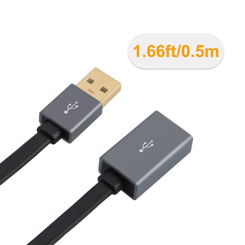 Удлинительный кабель USB 2 0 плоский тонкий A штырь-гнездо 1 66 футов удлинитель для