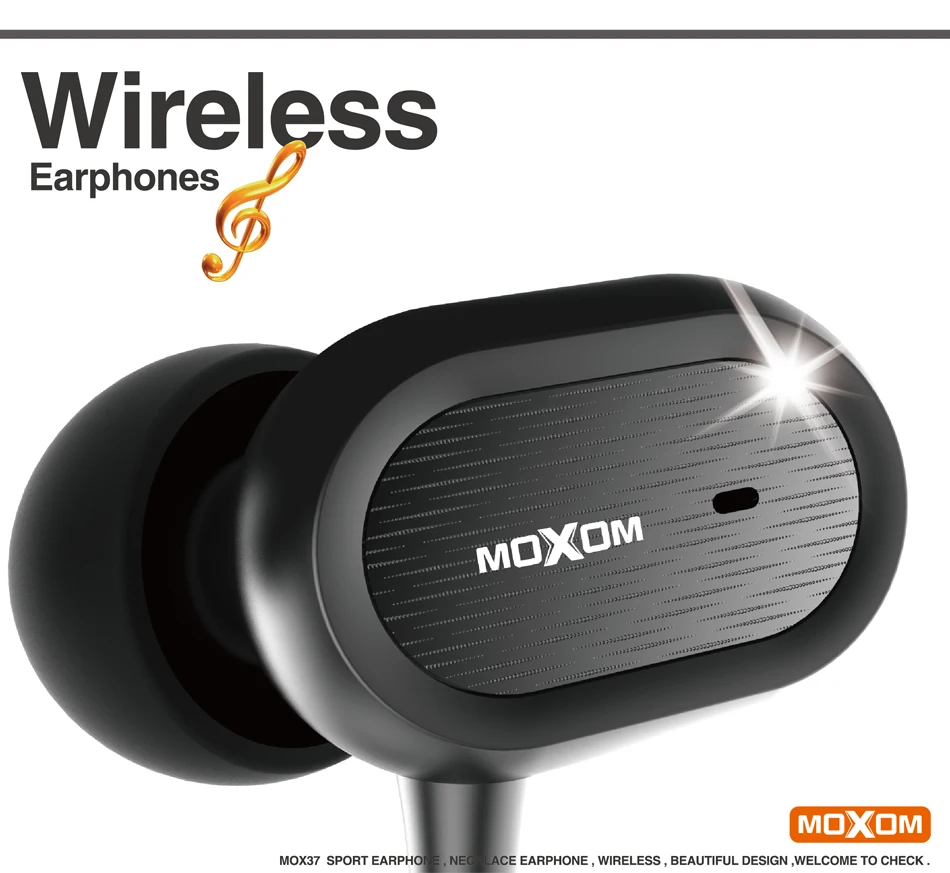 MOXOM Bluetooth Наушники Hi-Fi Беспроводной наушники спортивные наушники V4.1+ EDR вкладыши наушники для Xiaomi для iPhone