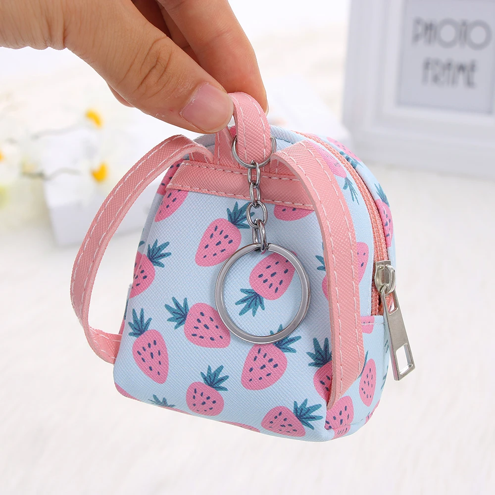 Cartoon Women Girls Mini Coin Bag Cat Printed Coin Purse Keys Card Holder Wallet Money Bags Earphone Package Kids Gifts