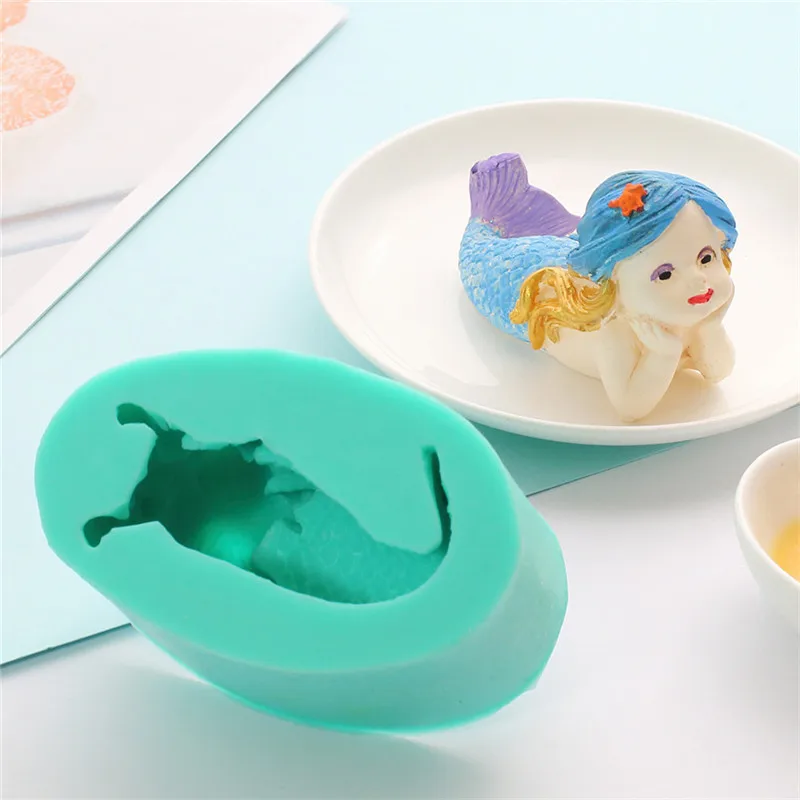 JJOP41000001 SEAAN 3D хвост русалки, силиконовая форма для торта, морская раковина, морская звезда, помадка, форма для торта, сахарное ремесло, инструменты, форма для шоколада, инструмент для выпечки - Цвет: JJOP41000001