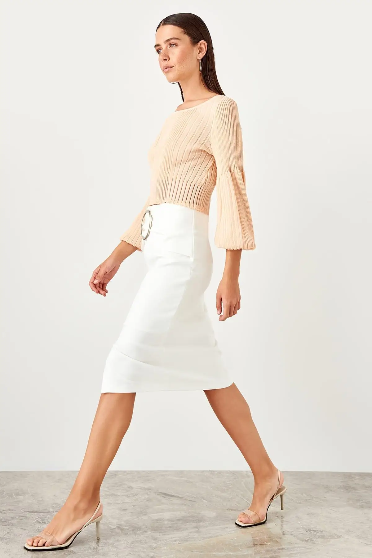 Trendyol белая кружевная юбка TWOSS19ST0176