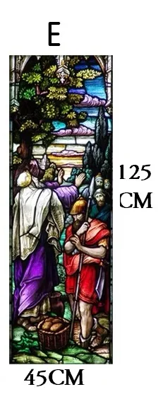 E 45CM BY 125CM Индивидуальный размер, оконная пленка, дверь, наклейка, христианские настенные Стикеры для картин, стекло, Декор, церковь, Иисус, самоклеющиеся, витражи, плакат - Цвет: E 45CM BY 125CM