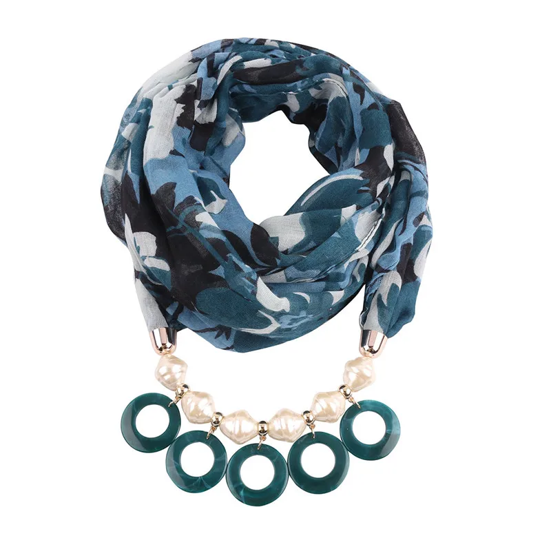 Olaru Bohemia Simulated Pearl Circle Scarf Necklace For Woman Ethnic Cloth Chains Necklaces Fashion Wholesale Accessories New | Аксессуары