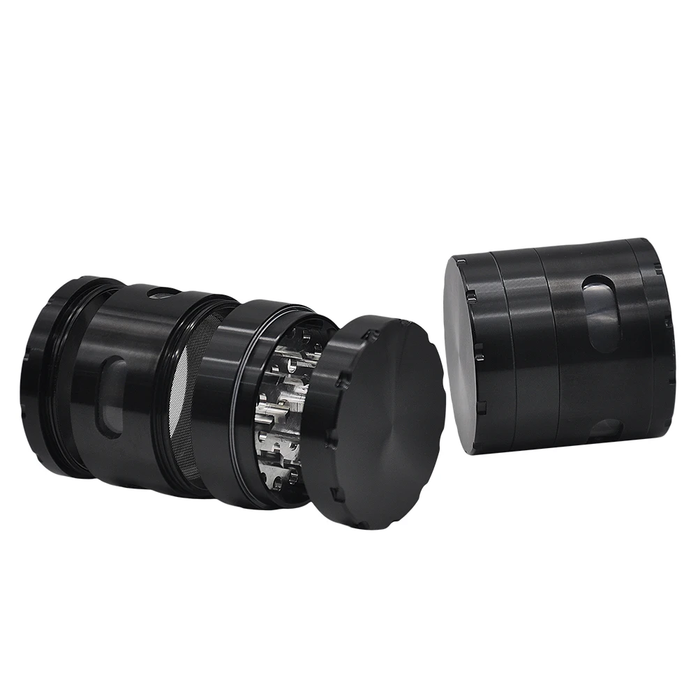 

1 X 4 Parts Dia.63MM/2.5" Aluminum CNC Teeth Crank Crusher With Window Metal Herb Tobacco Grinder