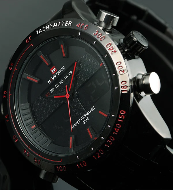 Часы наручные NAVIFORCE Мужские кварцевые Светодиодные роскошные спортивные