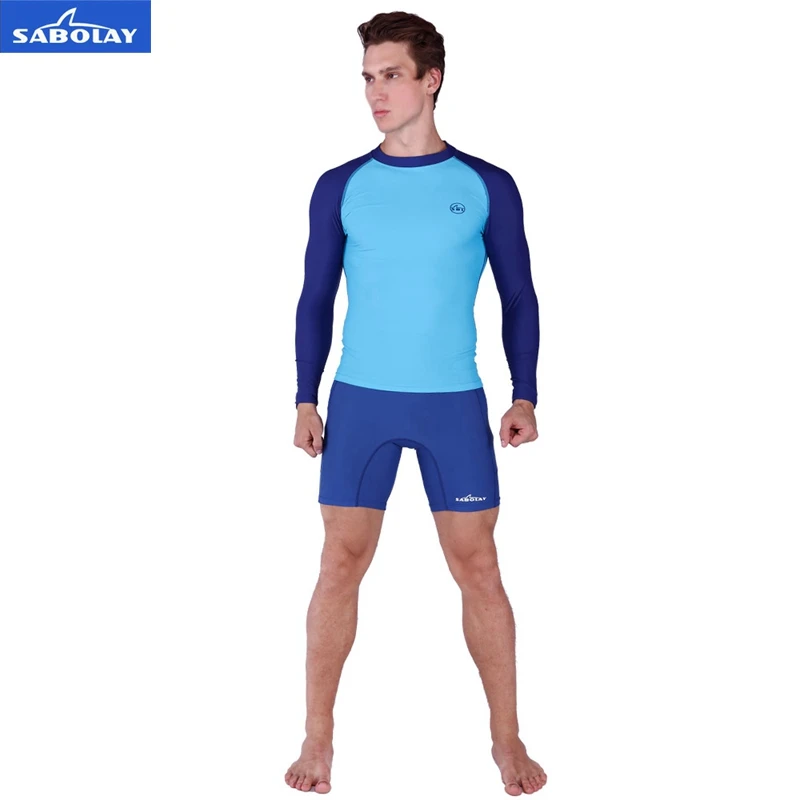 

SABOLAY Men Lycra Rashguard Surf Clothing Diving T-Shirt Swimsuit Spearfishing Rash Guards Super Elastic Long Sleeves Swimwear