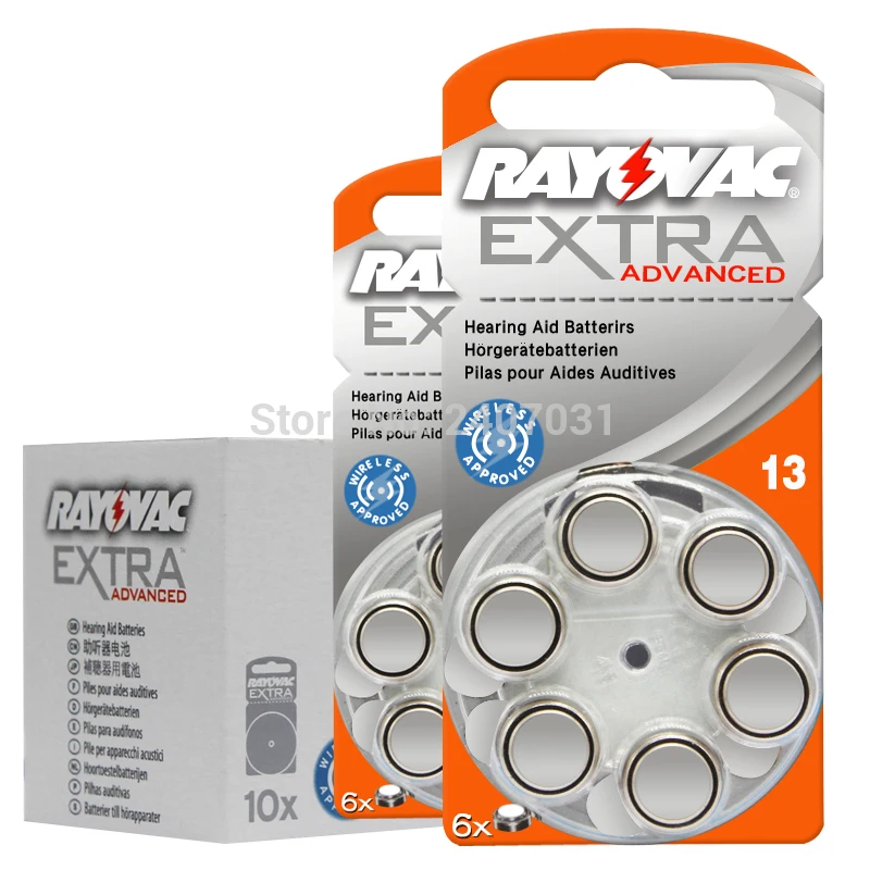 60 шт. батарейки для слуховых аппаратов Rayovac Аккумулятор Zinc Ai13 A13 P13 PR48 усилителя