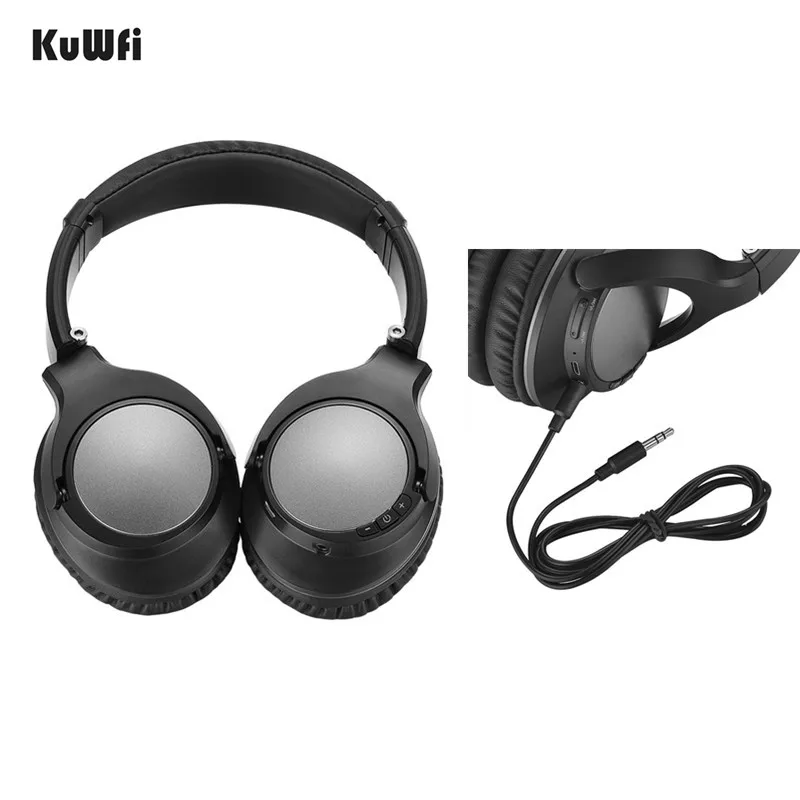 KuWFi беспроводные Bluetooth наушники 4 2 стерео Muisc Складная гарнитура 3 5 мм с