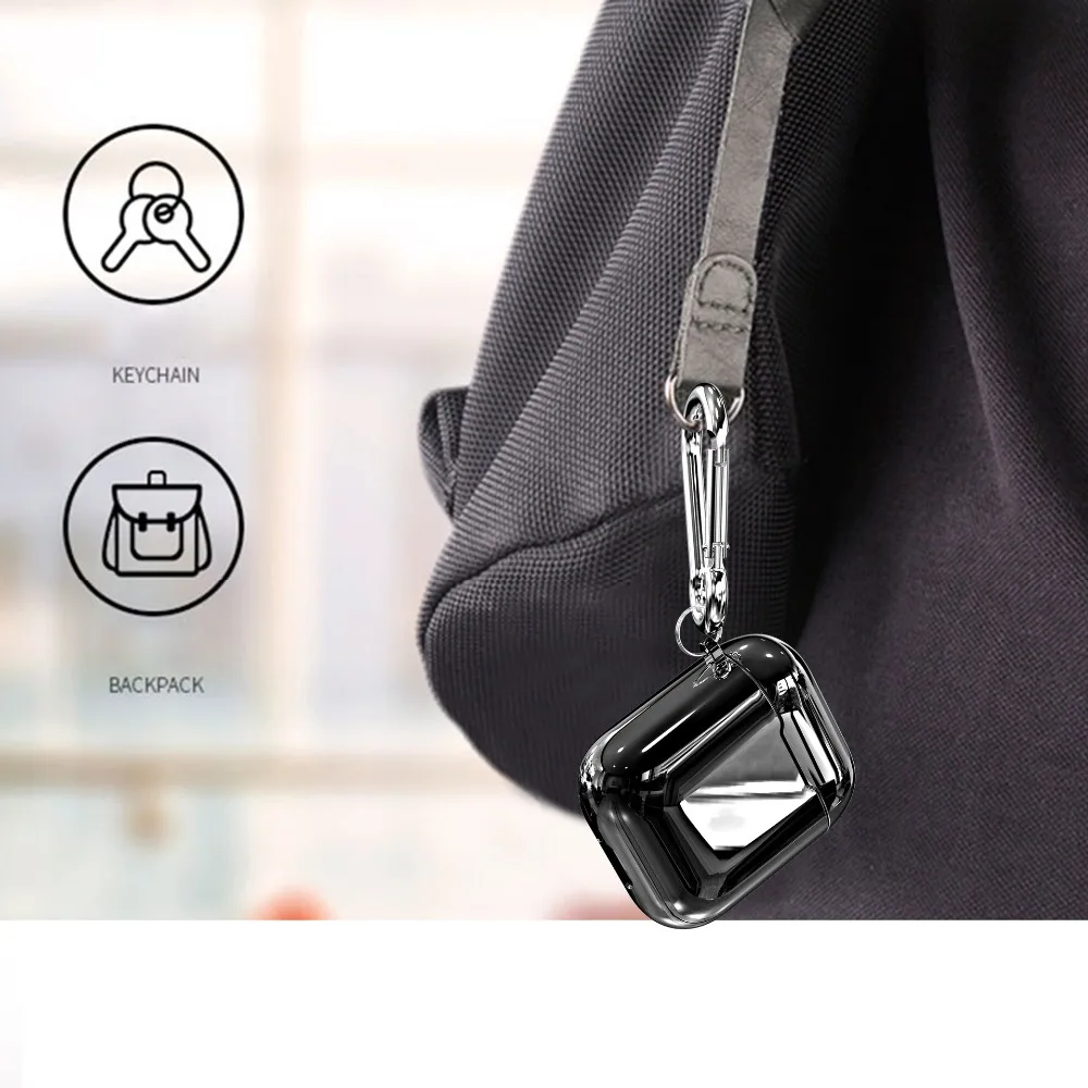 Чехол с металлическим покрытием для Apple AirPods, Bluetooth, беспроводной чехол для наушников, чехол для Air Pods, блестящий чехол из ТПУ для зарядки гарнитуры, чехол