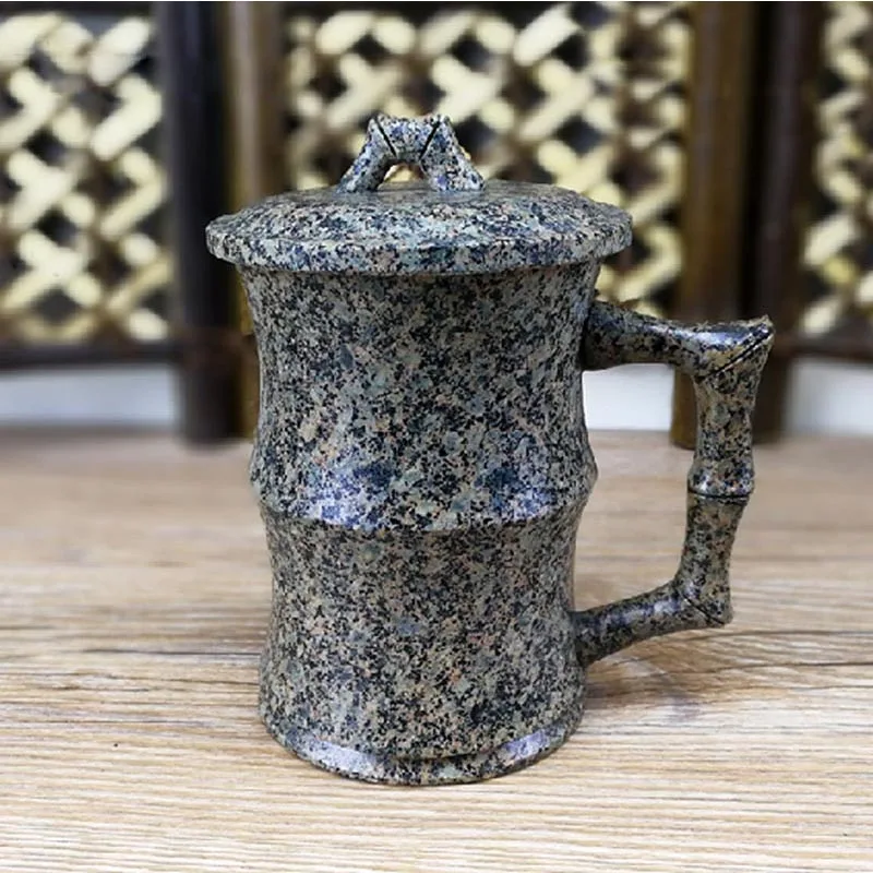 Бамбуковая кружка с рисунком из натурального медицинского камня 300 мл|coffee mug|tea