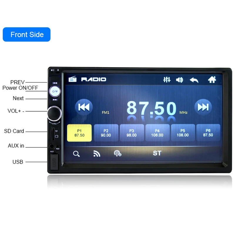 Автомобильный плеер Bluetooth voice 7 дюймов HD светодиодный экран двойной шпиндель