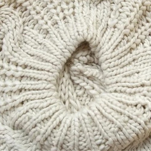 Женский милый вязаный крючком теплый однотонный берет художник мешковатая шапка