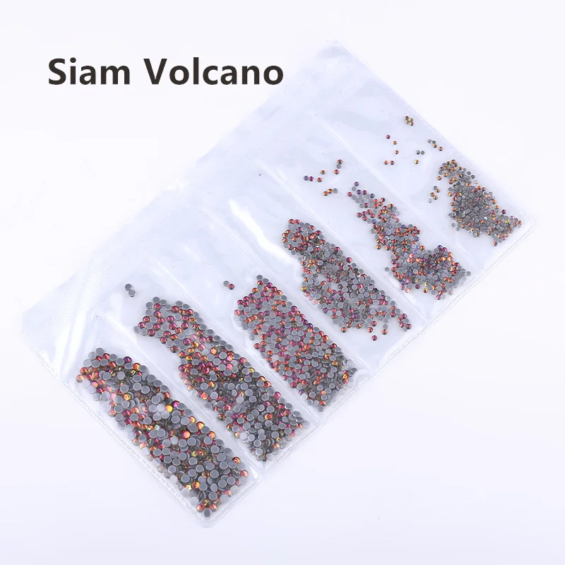 Siam Volcano Ss3-ss30, смешанный размер, стразы, кристалл AB, 1700 шт./лот, горячая фиксация, стразы, для рукоделия, сумки, одежды, обуви, нейл-арта - Цвет: Siam Volcano