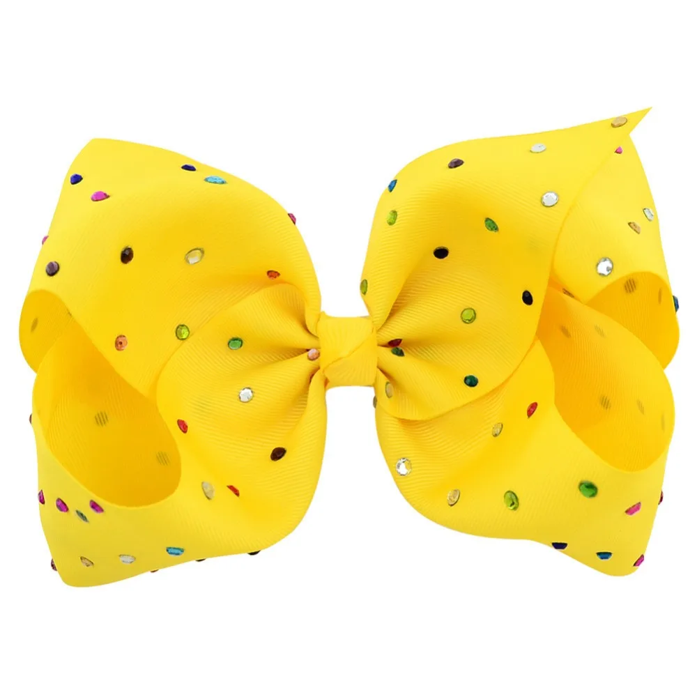 

MengNa Big 8" Ribbon Hair Bow Hair Ribbon bows Girls' Hair Accessories With Clip, 20pc/lot