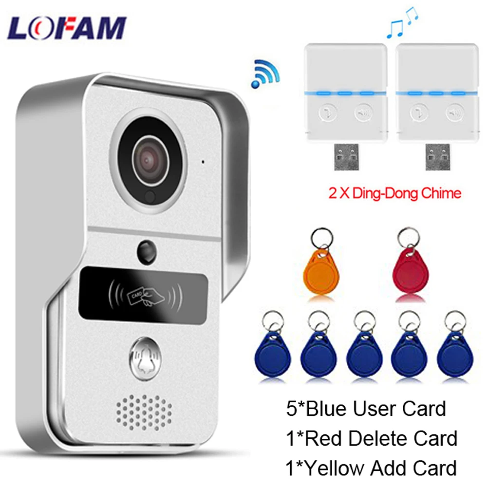 Беспроводной IP видеодомофон LOFAM Wi Fi дверной звонок с камера дверного звонка POE