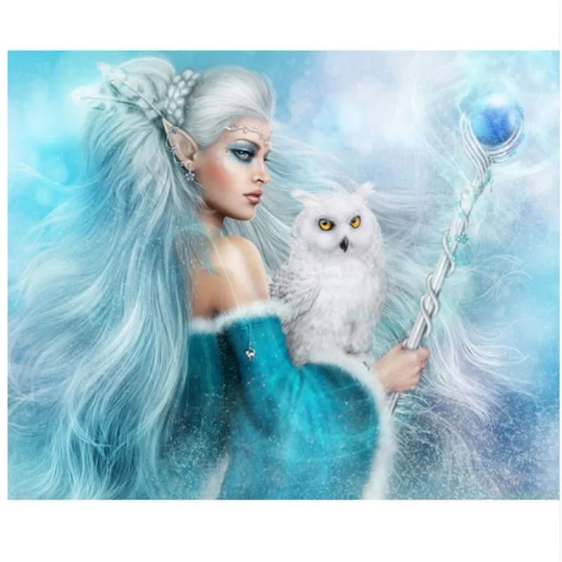 LIER 5d diy diamond painting cartoon angel full square embroidery beauty and owl mosaic Home Decor | Дом и сад