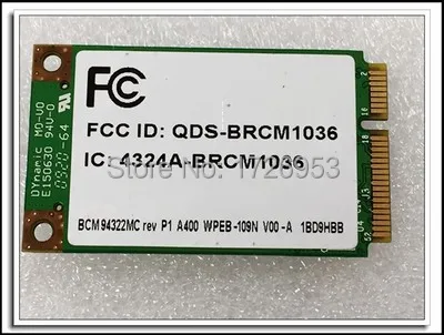 Broadcom BCM94322MC BCM4322 BCM4322MC 300Mbps Mini Pci Express  Wireless Wlan Wifi-card