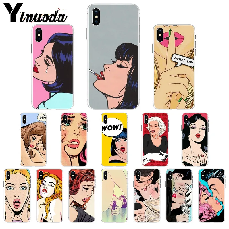 Yinuoda поп-арт комикс Coque чехол для телефона для Apple iPhone 8 7 6 6S Plus X XS MAX 5 5S SE XR Чехол для мобильного телефона