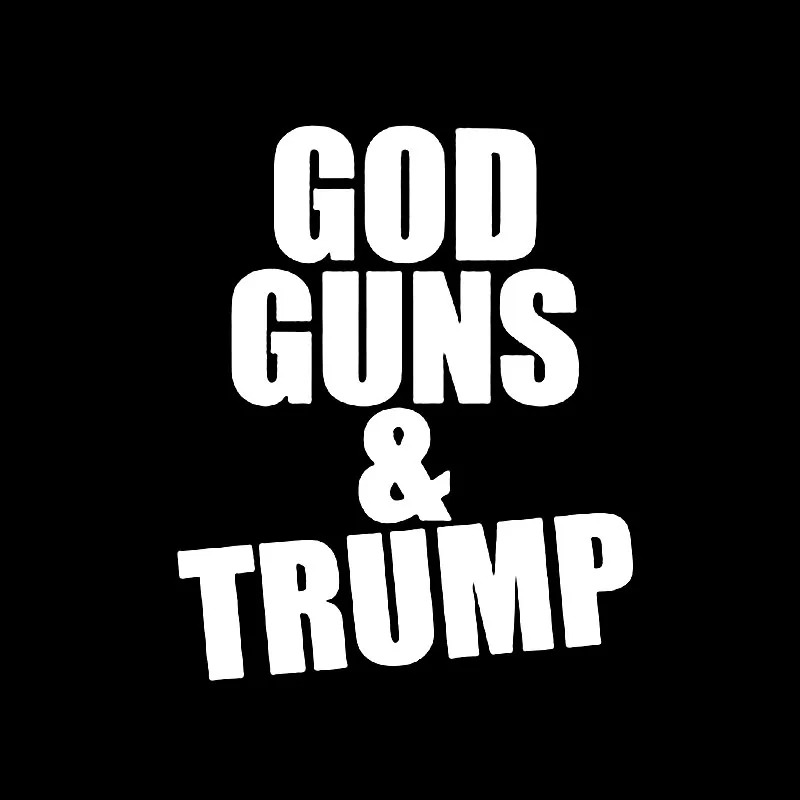 QYPF 12 см * 14 8 GOD GUNS &amp TRUMP персональный декоративный автомобильный стикер наклейка