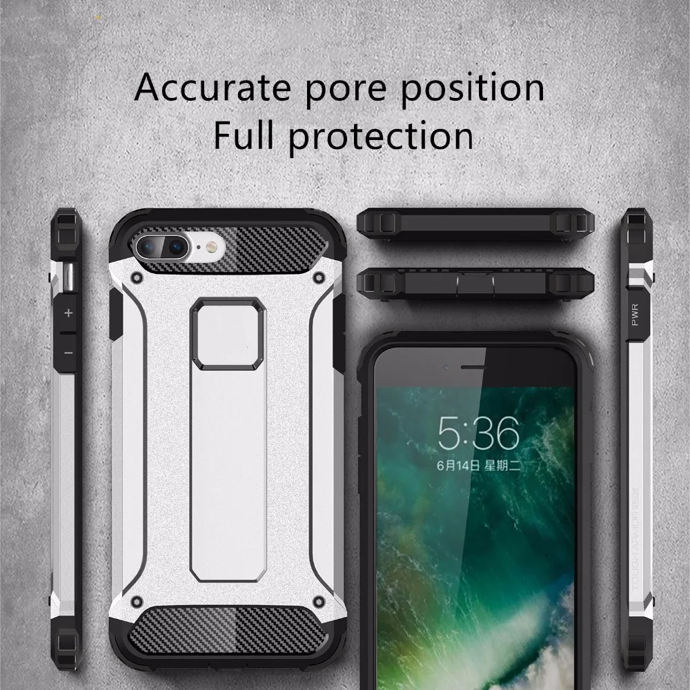 Durable Armour PC+TPU Phone Case For iPhone 6Plus/6sPlus ShockProof Funda coque dust plug cover phone case |