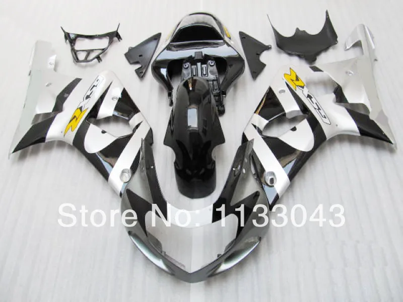 100% Fit injection черный серебристый обтекатель комплект для SUZUKI GSX R1000 GSXR1000 GSXR 1000 K2 K1 00 01