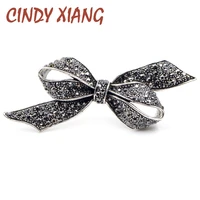 cindy xiang rhinestone bow brooches for women vintage black brooch pin elegant large broches fashion jewelry high quality gift